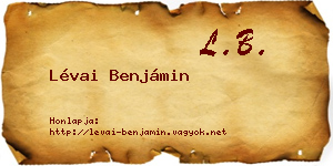 Lévai Benjámin névjegykártya